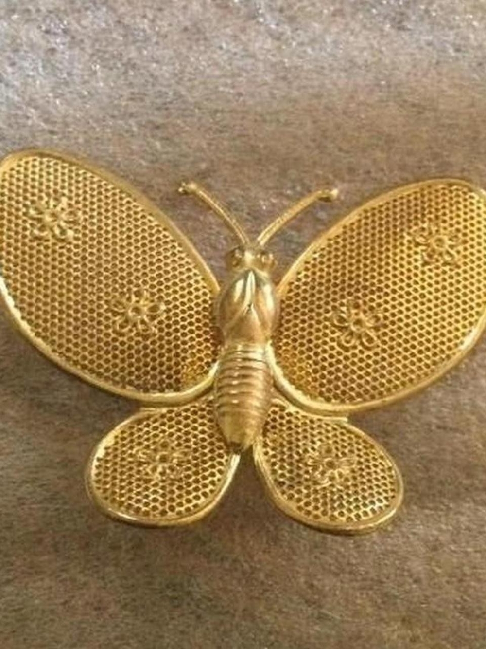 Lacy Gold Butterfly Pin